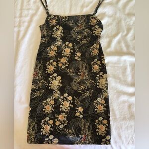 Urban Outfitters printed sateen mini slip dress